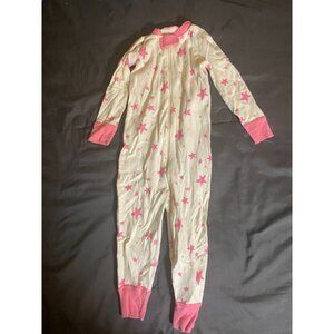 Hanna Andersson Girls 2T 85 CM One piece Sleeper Pajamas pink Stars